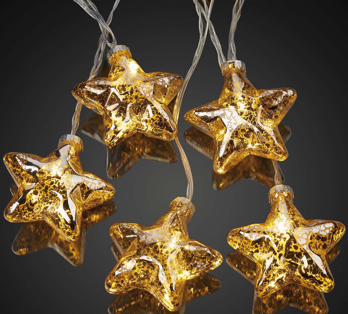 Hellum 521313 LED-Lichterkette Sterne, 10 LEDs