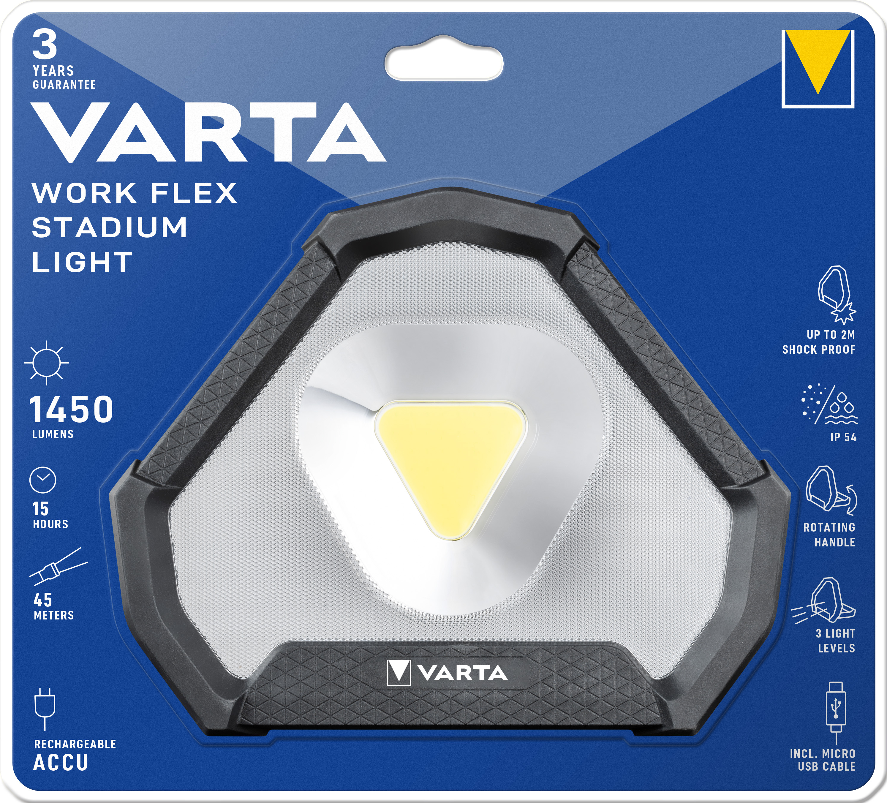 Varta Cons.Varta WorkFlex Stad.Light LED-Flächenarbeitsleuchte Li-Ion Akku, IP54