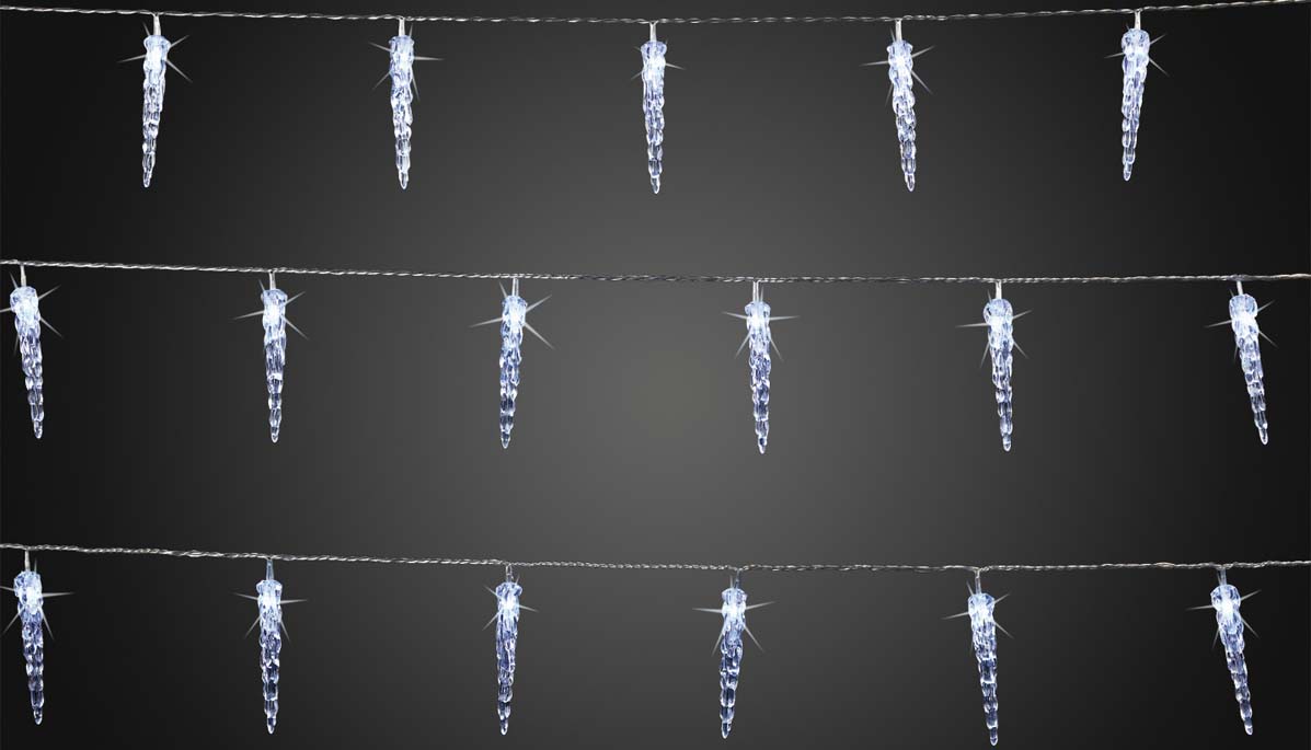 Hellum 564433 LED-Eiszapfen-Lichterkette 40-tlg. cws außen