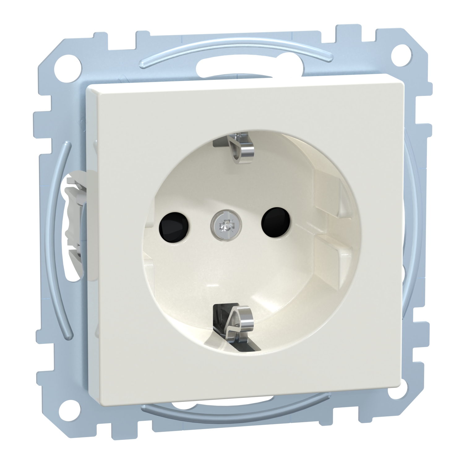 Merten MEG2300-0319 SCHUKO-Steckdose pws/gl mit Steckklemme