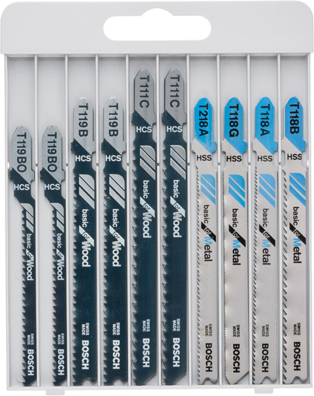 Bosch Power Tools 2607010630 10-tlg. Stichsägeblatt-Set Basic for Metal and