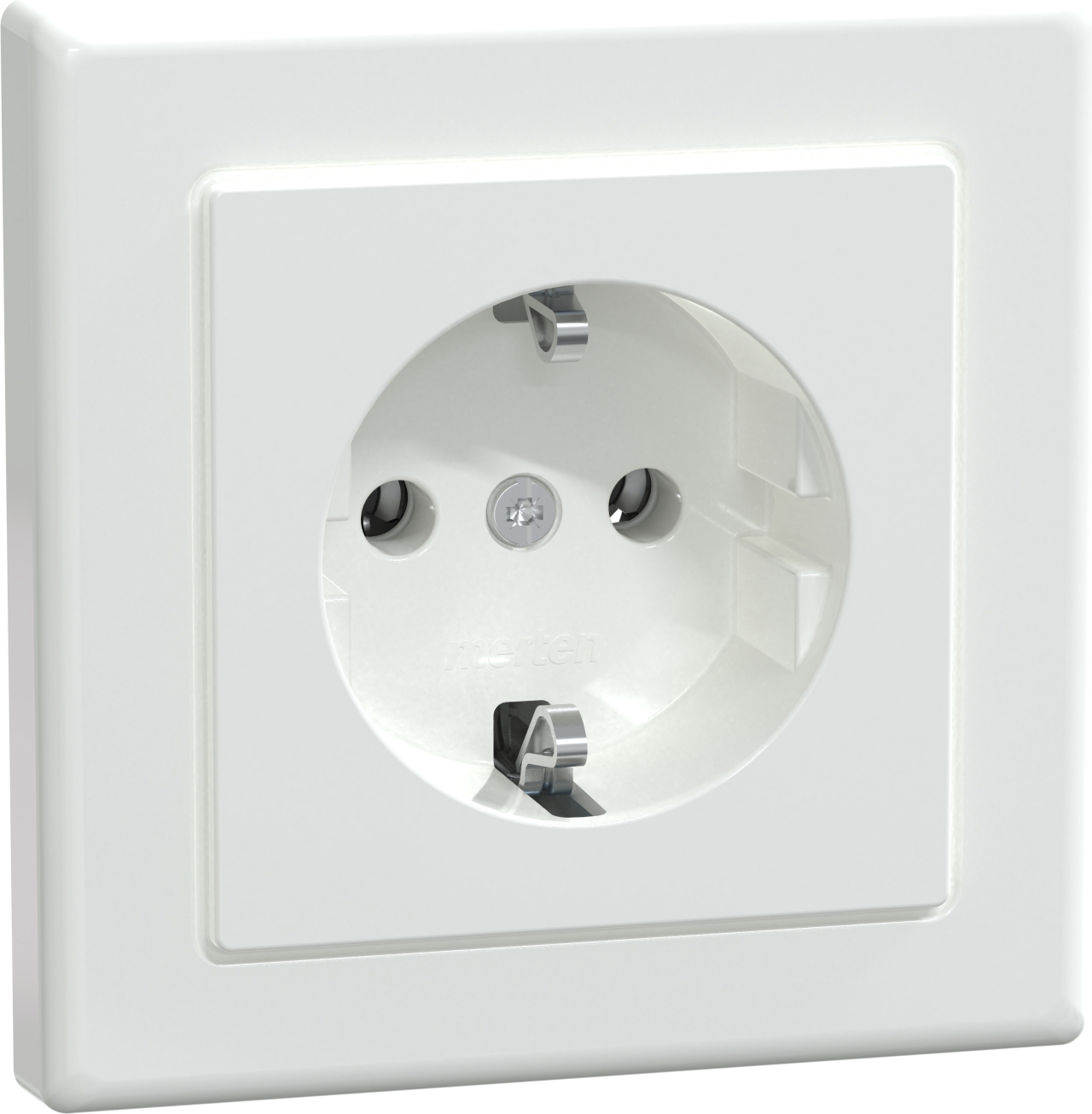 Merten MEG2301-1425 SCHUKO-Steckdose aws/gl volle Abdeckplatte