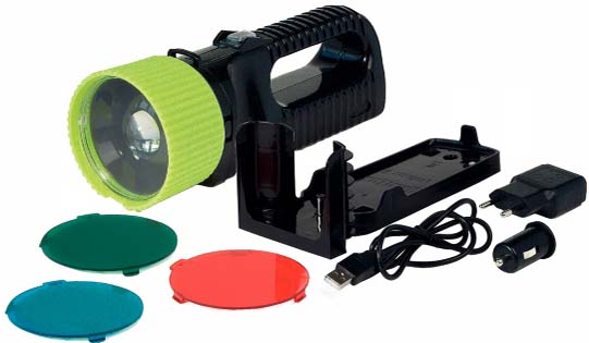 AccuLux 442081 Akku-Handscheinwerfer 230V/12-24V, sw/ge