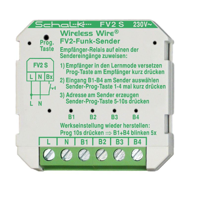 Schalk FV2 S (230V AC) Funk-Sender UP 4 Eingänge