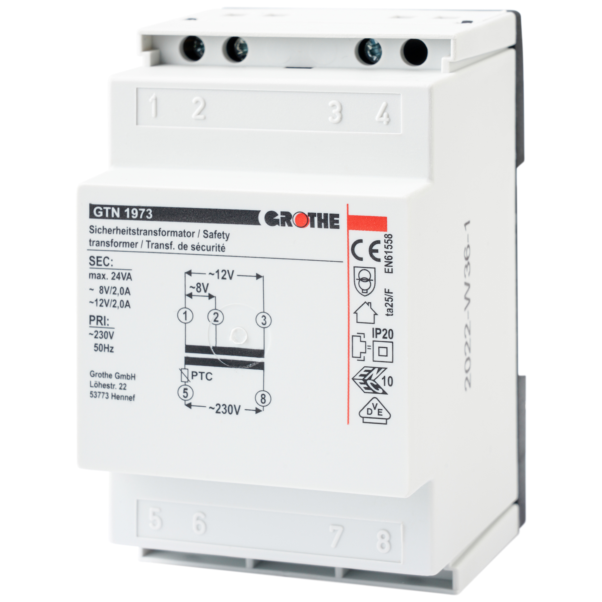 Grothe GTN 1973 Sicherheitstransformator 2,0/2,0A