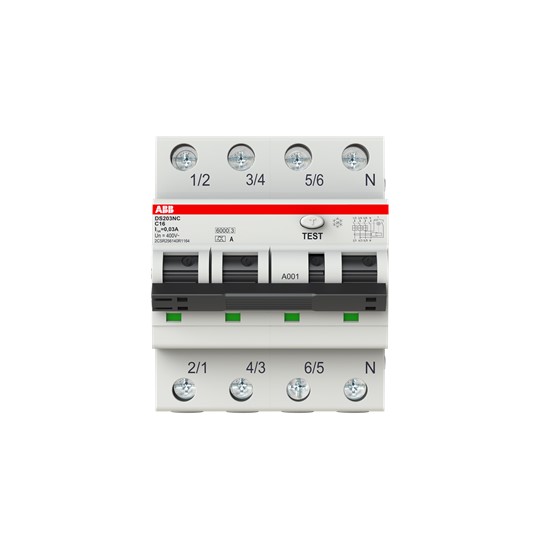 ABB Stotz S&J DS203NC C16 A30 FI/LS-Schalter 6kA 3P+N A C16 30mA