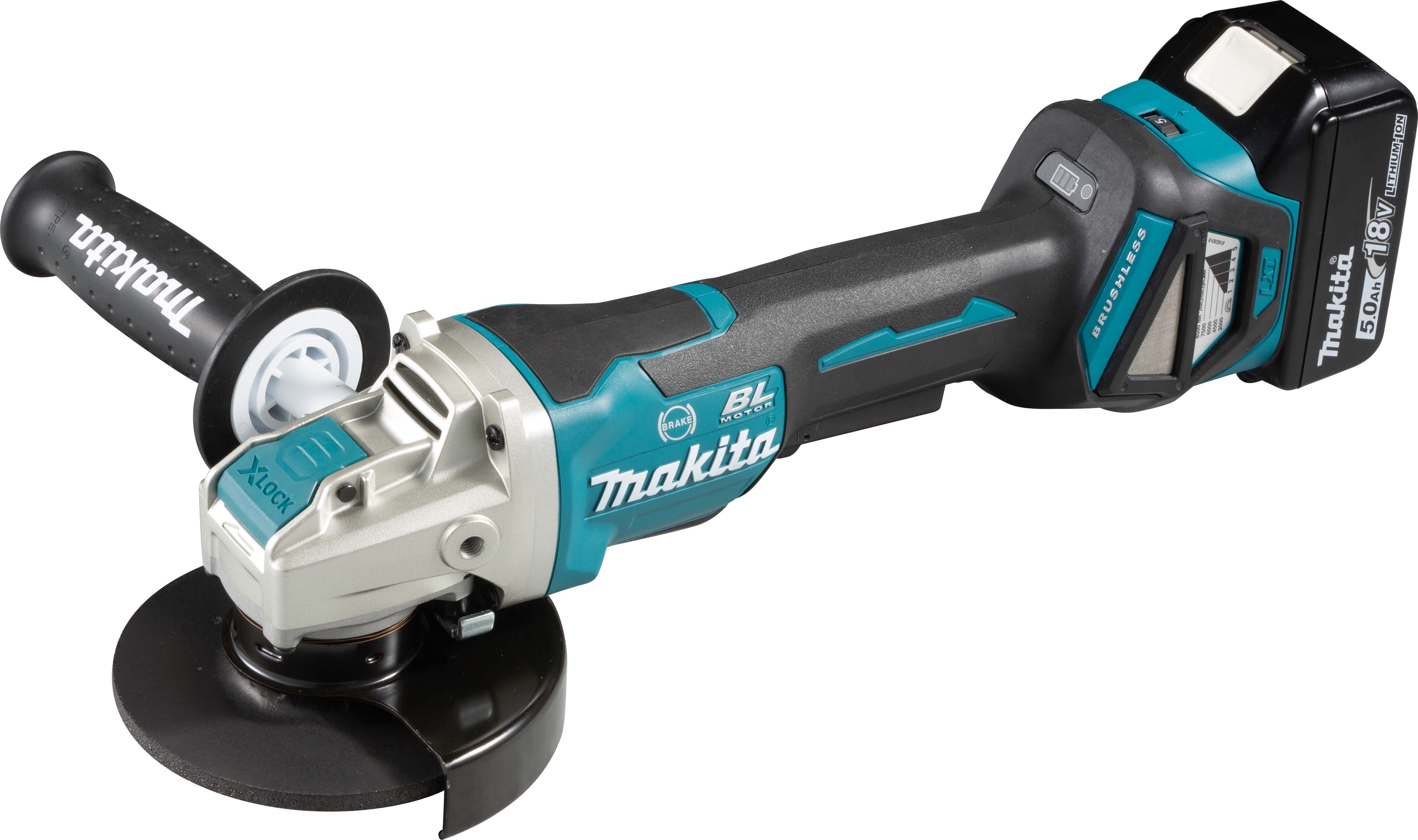 Makita DGA519RTJ Akku-Winkelschleifer 18V/5,0Ah 2Akkus+LG