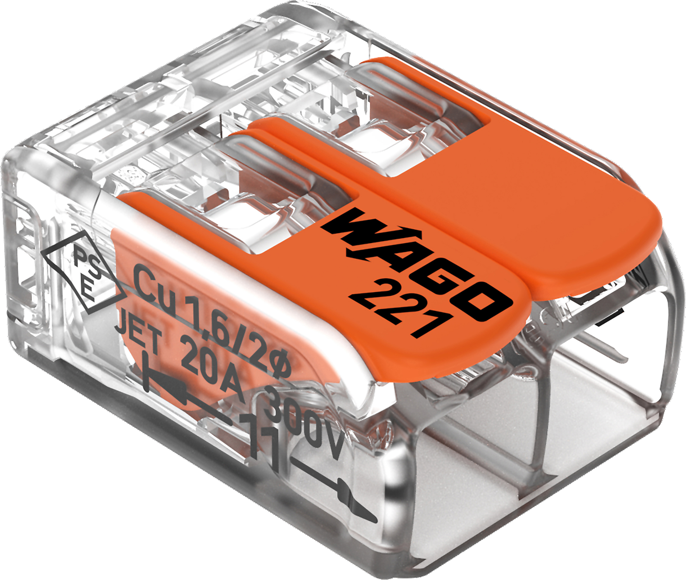 WAGO GmbH & Co. KG 221-412 Compact-Verbindungsklemme 2-Leiter bis 4qmm
