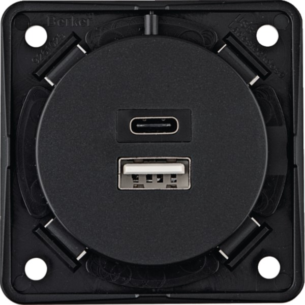 Berker 926202505 USB Ladesteckdose 230V,2fach,3A,A+C