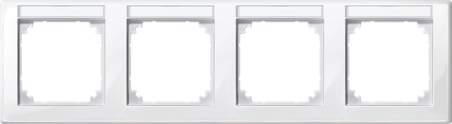 Merten 471419 Rahmen 4f.pws/gl m.Beschrift.-träger