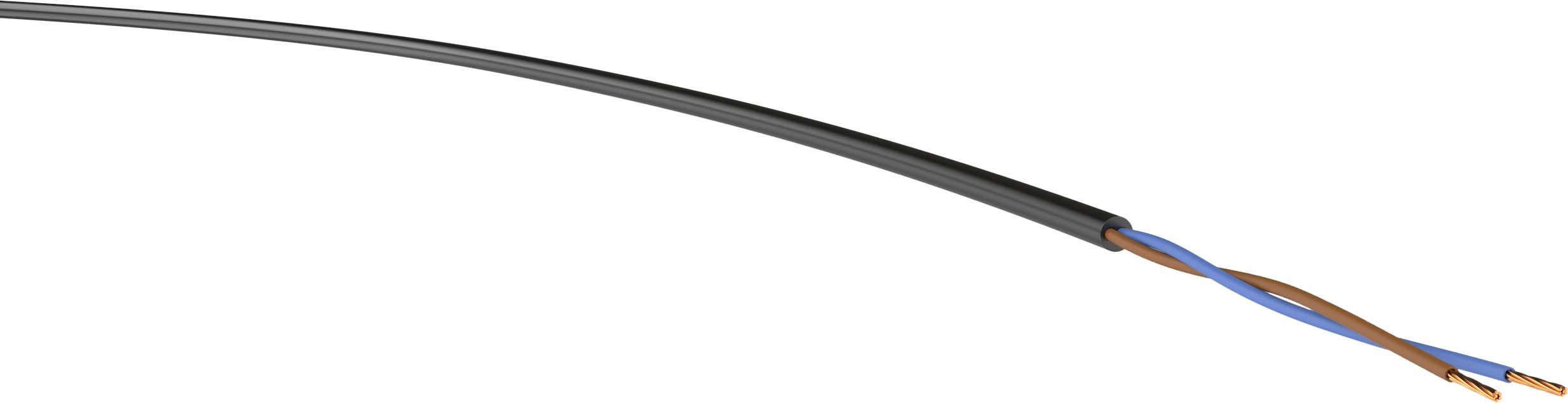 H03VV-F 2x0,75 sw H03VV-F 2x0,75 sw Ri. 50 Schlauchltg PVC