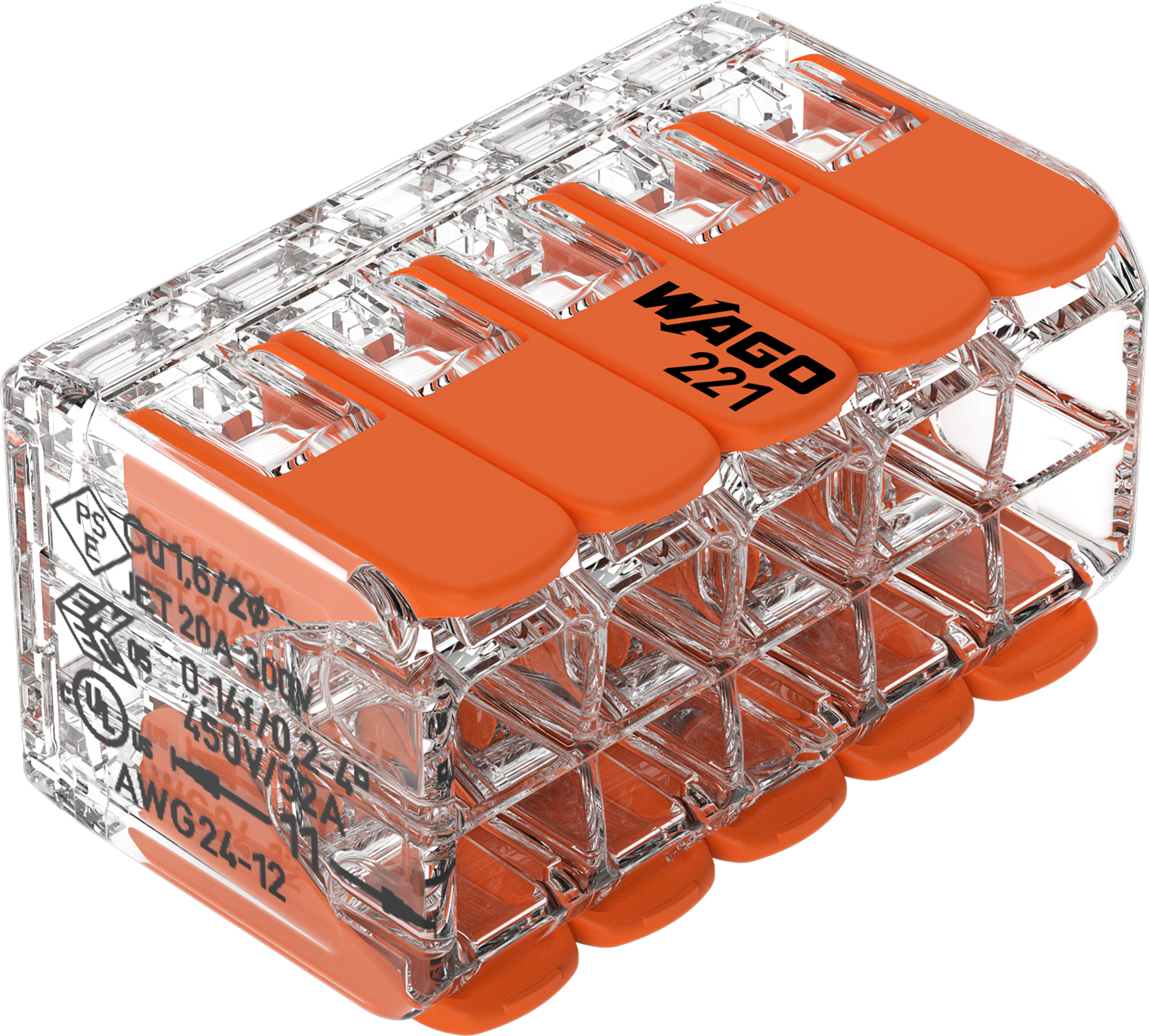 WAGO GmbH & Co. KG 221-420 Verbindungsklemme max.4qmm,transparent