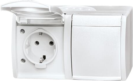 Busch-Jaeger 20/2 EW-54 Schuko-Steckdose 2f. mit Klappdeckel