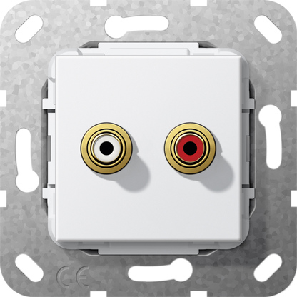 Gira 563303 Cinch Audio Kabelpeitsche UP Tragring rws