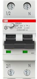 ABB Stotz S&J DS201A-B16/0,03 FI/LS-Schalter 6kA, 1p+N