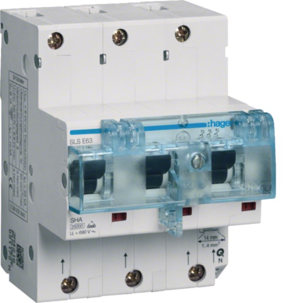 Hager HTN363C SLS-Schalter 3P Cs-63A Hutschiene