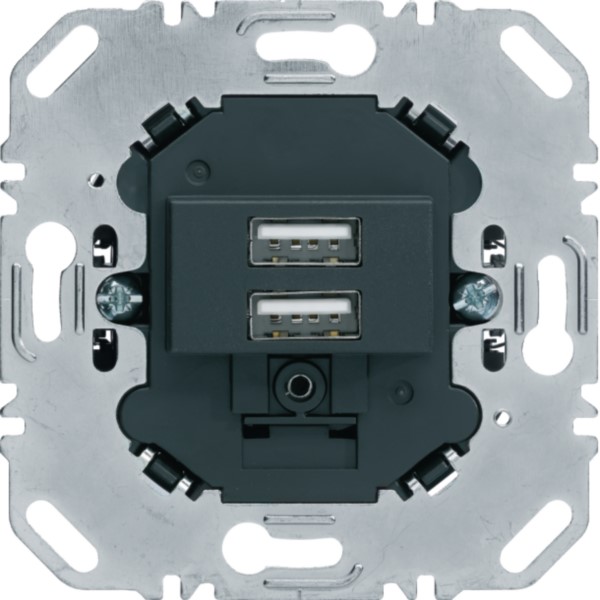 Berker 260205 USB Ladesteckdose 230V 2fach 3A anthrazit