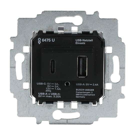 Busch-Jaeger 6475 U Netzteil-Einsatz USB A+C