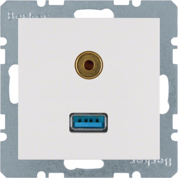 Berker 3315391909 Steckdose USB/3,5mm Audio polarweiß matt