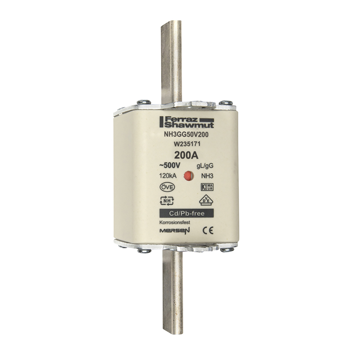 Mersen NH3GG50V200 NH-Sicherungseinsatz SF Gr.3 gG 200A/500V KM