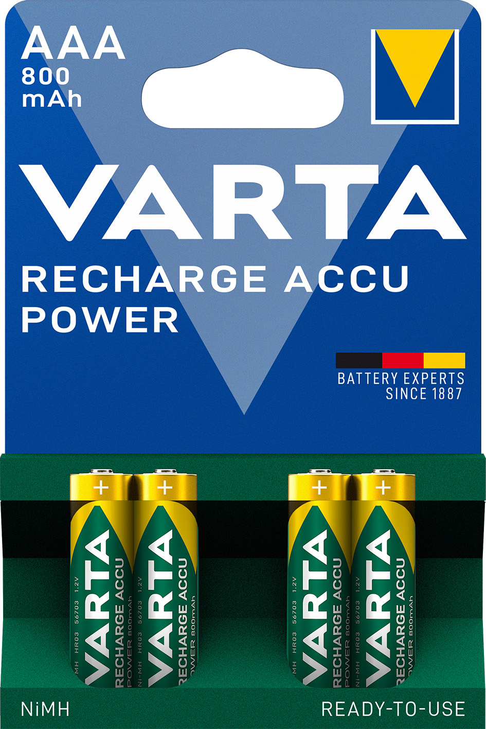 Varta Cons.Varta 56703 Bli4 Recharge Accu Power AAA 1,2V/800mAh/NiMH