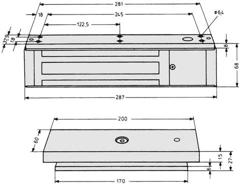 Assa Abloy effeff 828-------44F90 Flächenhaftmagnet kpl.mit Gegenplatte