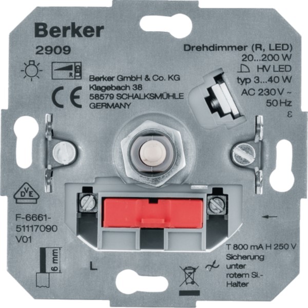Berker 2909 Drehdimmer (R, LED) Lichtsteuerung
