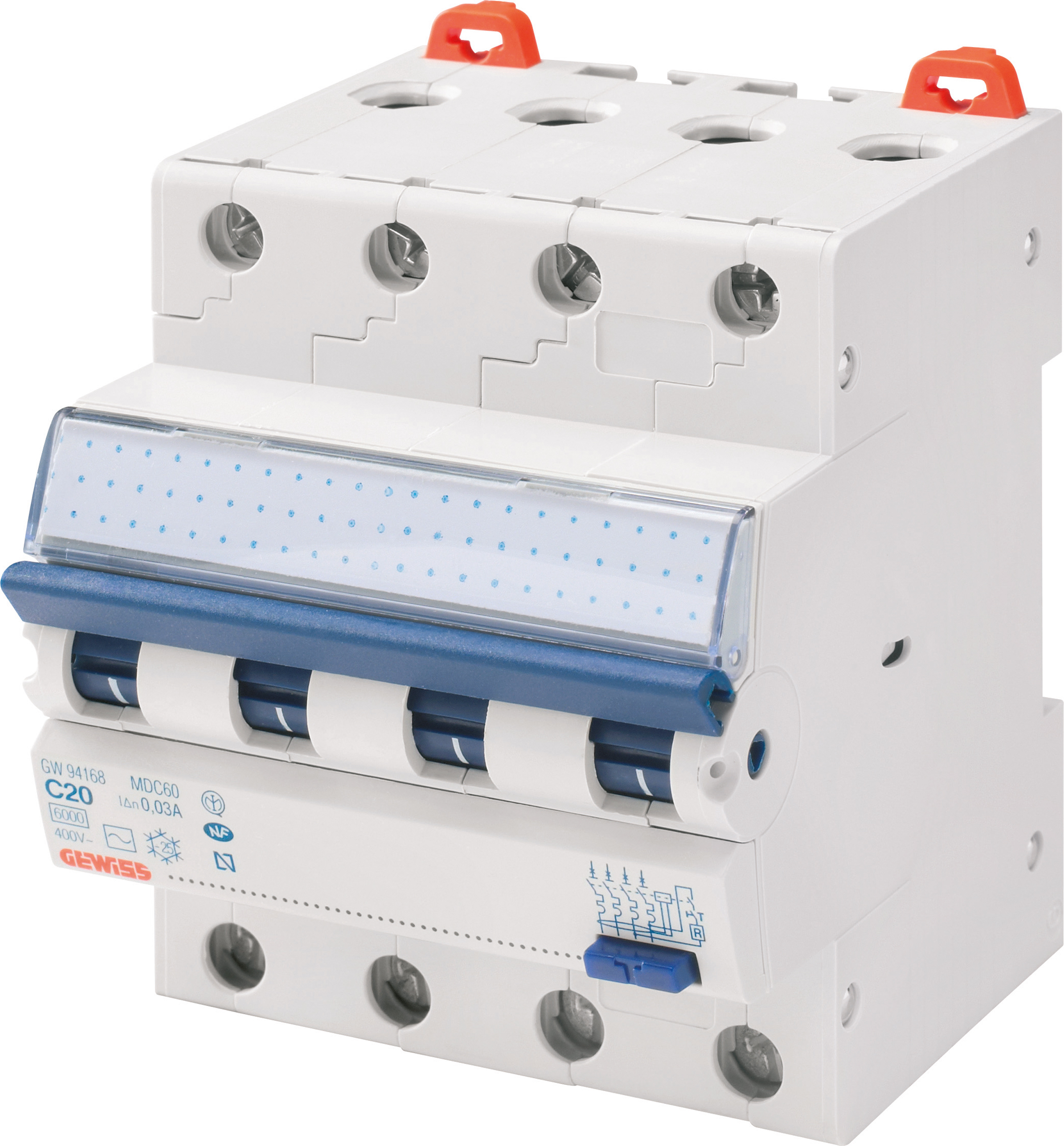 Gewiss GW94367 FI/LS-Schalter C16, 30mA, 4-polig