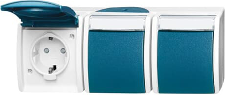 Busch-Jaeger 2300/3 EBW-53 Steckdose grau/blaugrün