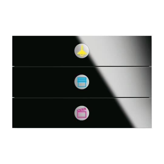 Busch-Jaeger 6342-825-101 Bedienelement 3fach Glas schwarz