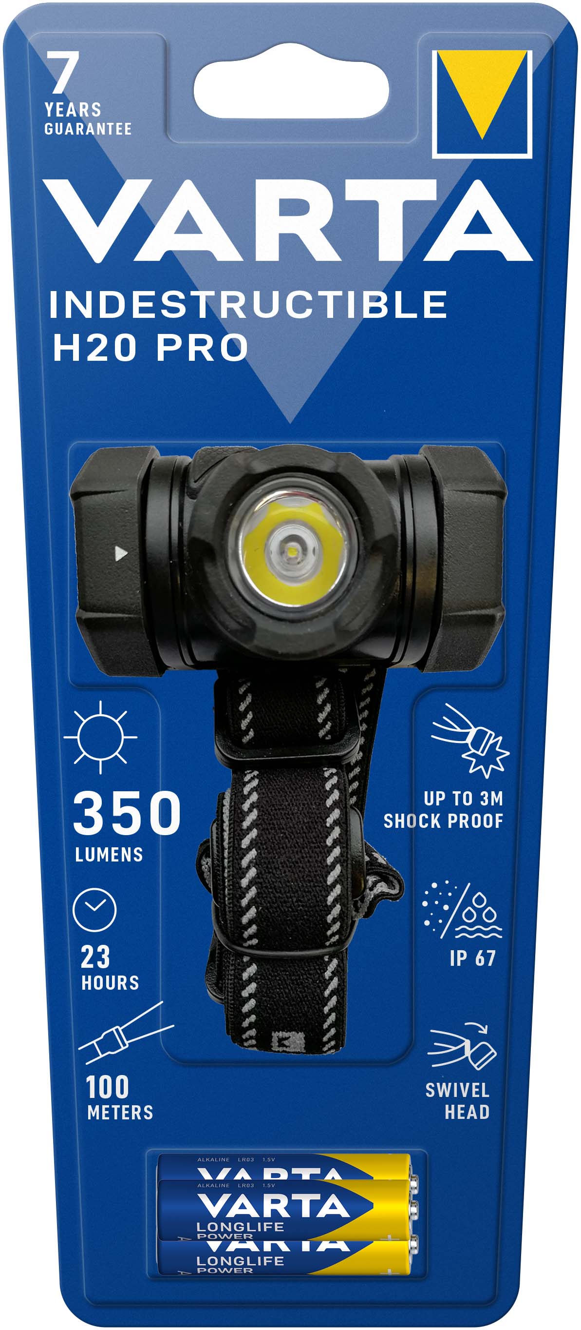 Varta Cons.Varta IndestructibleH20Pro LED-Taschenlampe H20 Pro 3AAA m.Batt.
