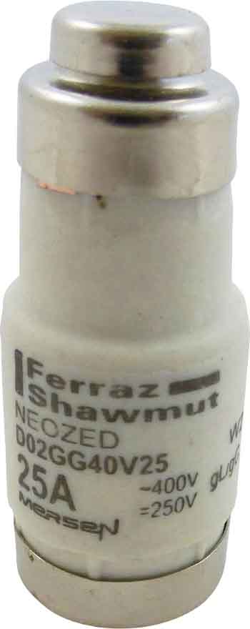 Mersen D02GG40V25 Sicherungseinsatz NEOZED D02 gG 25A/400V