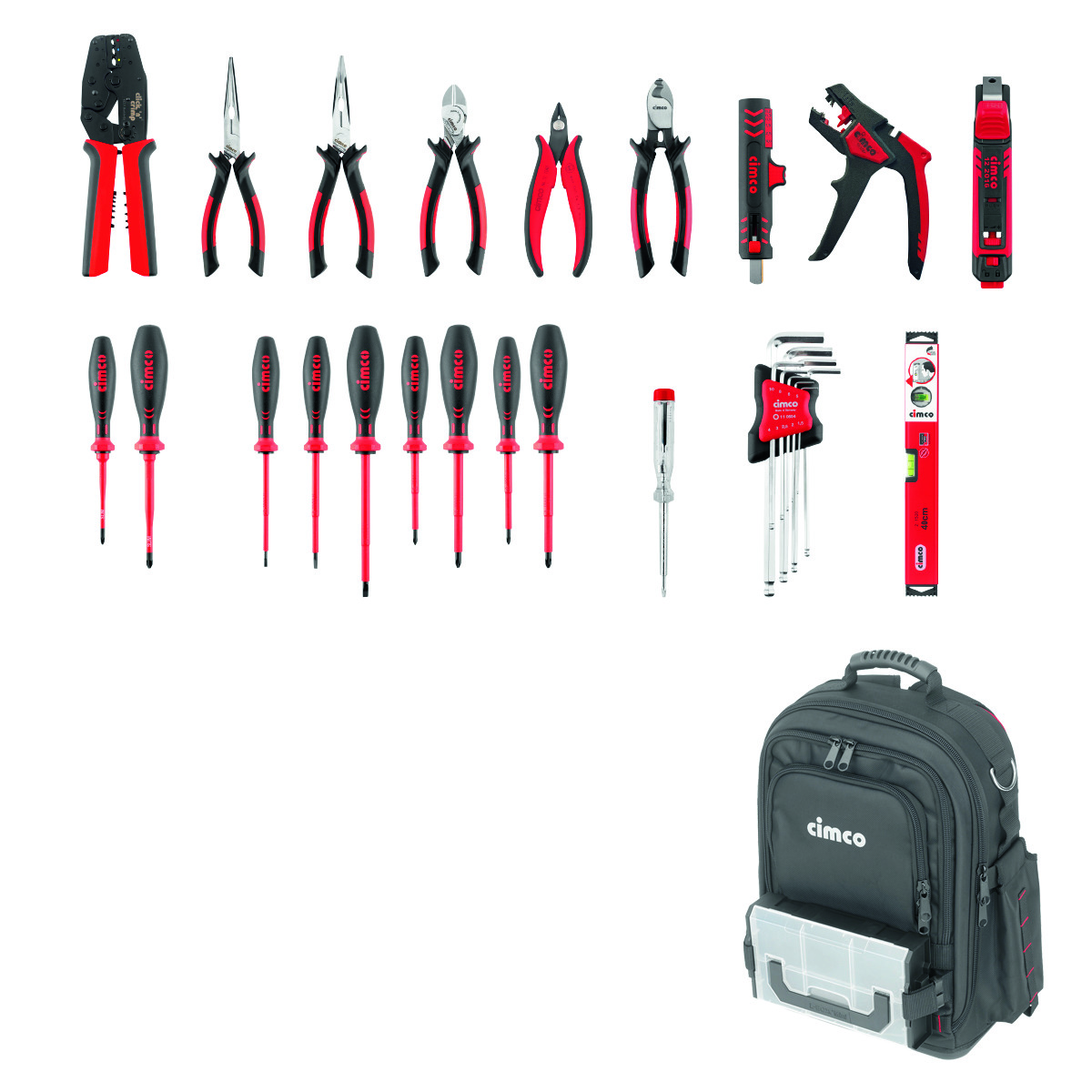 Cimco Werkzeuge 170426 Werkzeug-Rucksack electric 25-tlg, L-Boxx-Mini