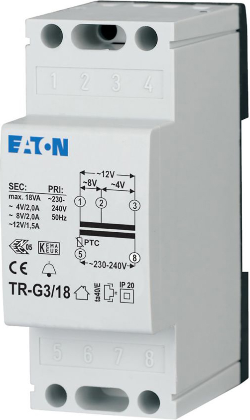 Eaton TR-G3/18 Klingeltransformator 4-8-12V/2A