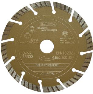 Baier Maschinenfabrik 75333 Diamantscheibe D=150mm gold II