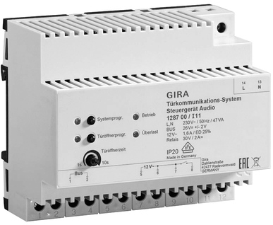 Gira 128700 Steuergerät Audio Bussystem, REG, 6TE