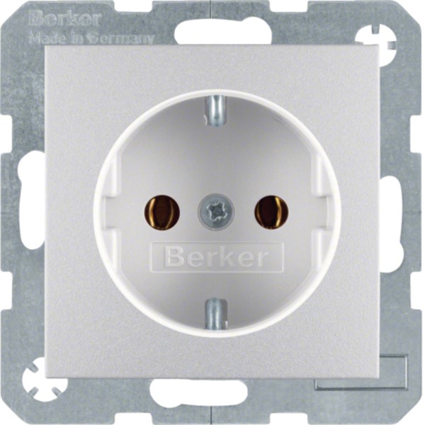 Berker 47431404 Schuko-Steckd.alu matt