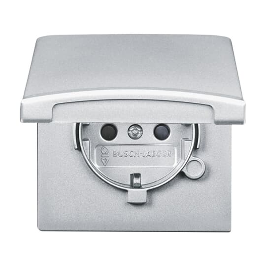 Busch-Jaeger 20 EUGKB-33-101 Schuko-Steckdoseneinsatz IP44 alusilber