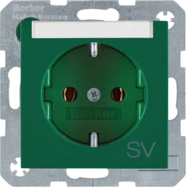 Berker 47508913 SCHUKO-Steckdose m.Beschriftungsfeld