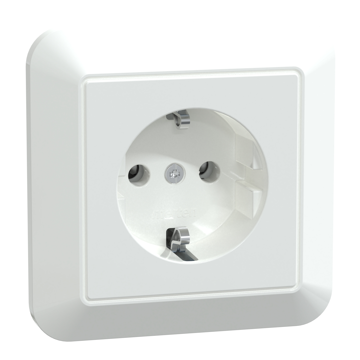 Merten MEG2301-1025 SCHUKO-Steckdose aws/gl volle Abdeckplatte
