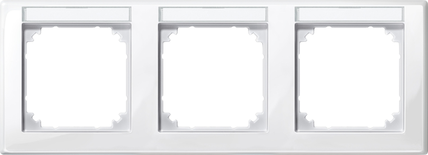 Merten 471319 Rahmen 3f.pws/gl m.Beschrift.-träger