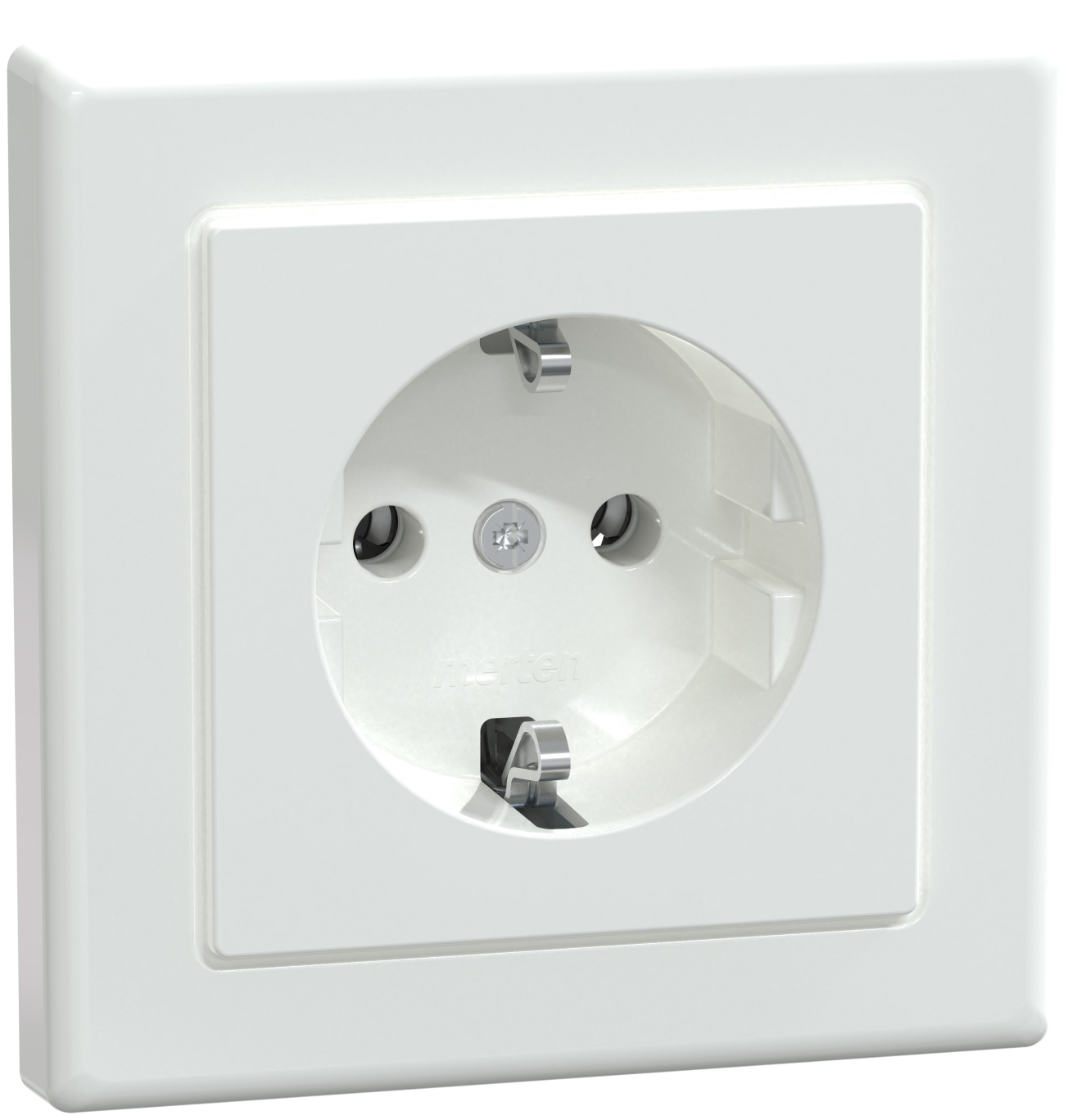 Merten MEG2301-1425 SCHUKO-Steckdose aws/gl volle Abdeckplatte