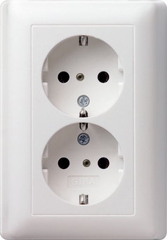 Gira 078303 Schuko-Doppelst.ds. rws-gl