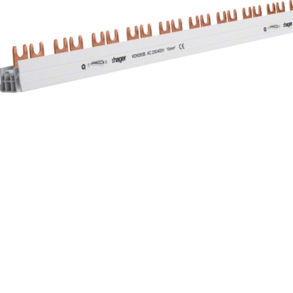 Hager KDN263B Phasenschiene 2P,10qmm,57mod,Gabel