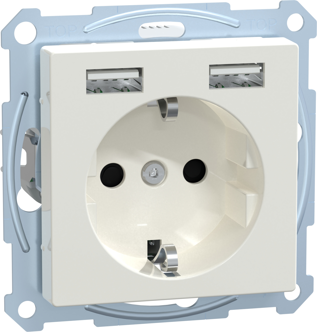 Merten MEG2366-0319 SCHUKO-Steckdose m.USB Ladegerät pws