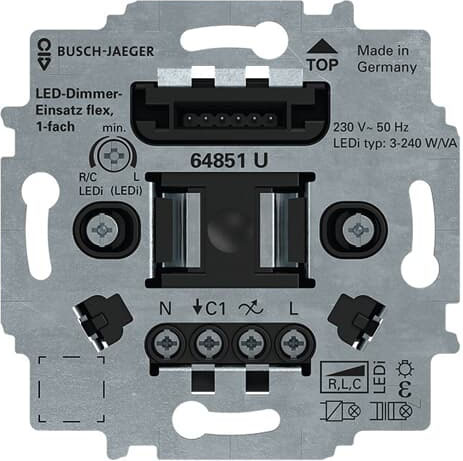 Busch-Jaeger 64851 U LED-Tastdimmer-Einsatz flex