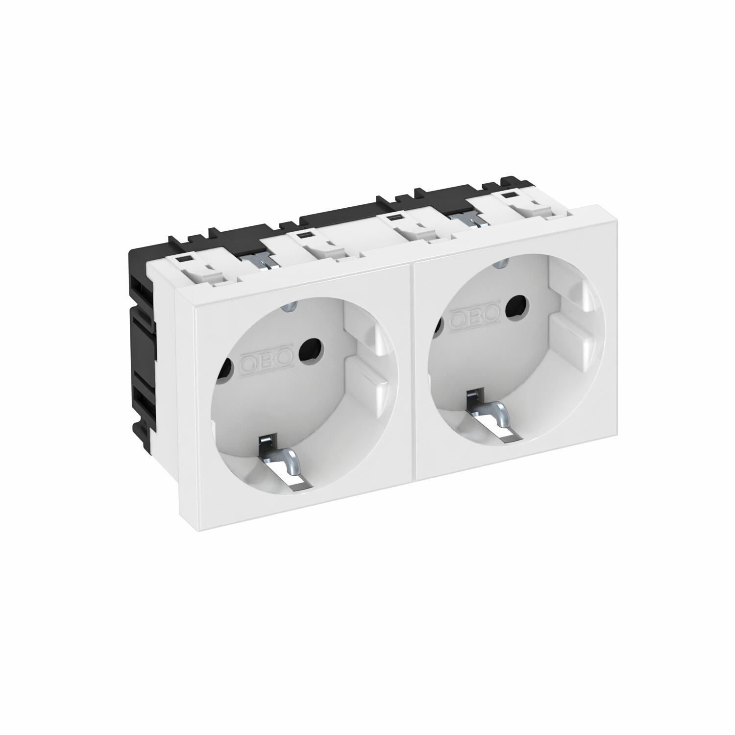 OBO Bettermann Vertr STD-D0 RW2 Steckdose 0 Grad, 2-fach Schutzkontakt