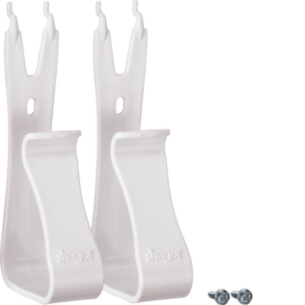 Hager VZ02MM (1Paar) Multimedia-Gerätehalter 2-teilig Kst.st.ws