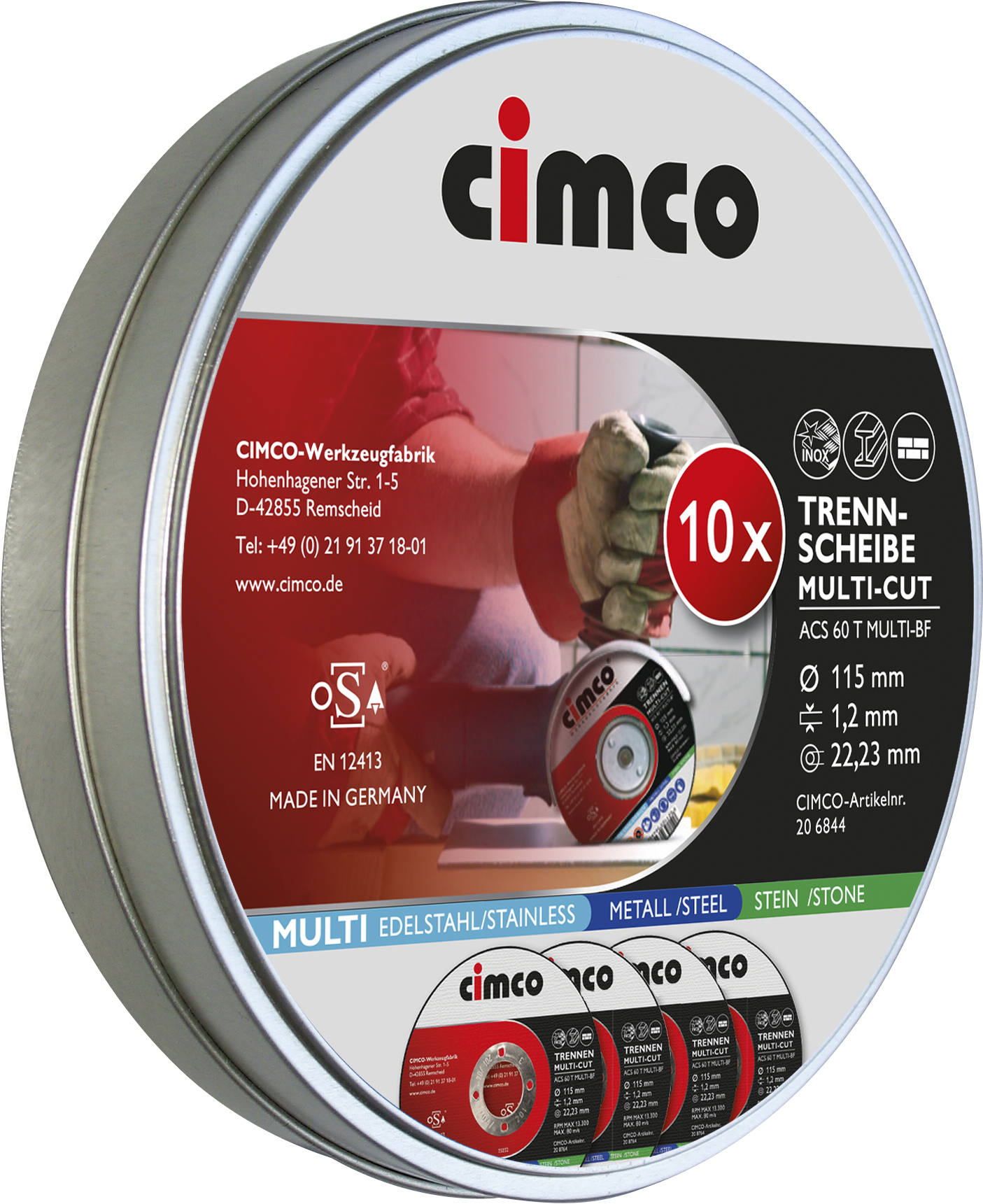 Cimco Werkzeuge 206844 (VE10) Trennscheiben MULTI-CUT 10x 115x1,2mm