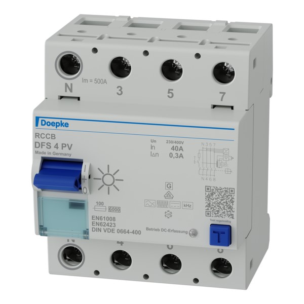 Doepke DFS4 040-4/0,30-PV FI-Schutzschalter 4p, 40A, 0.3A, TypB+